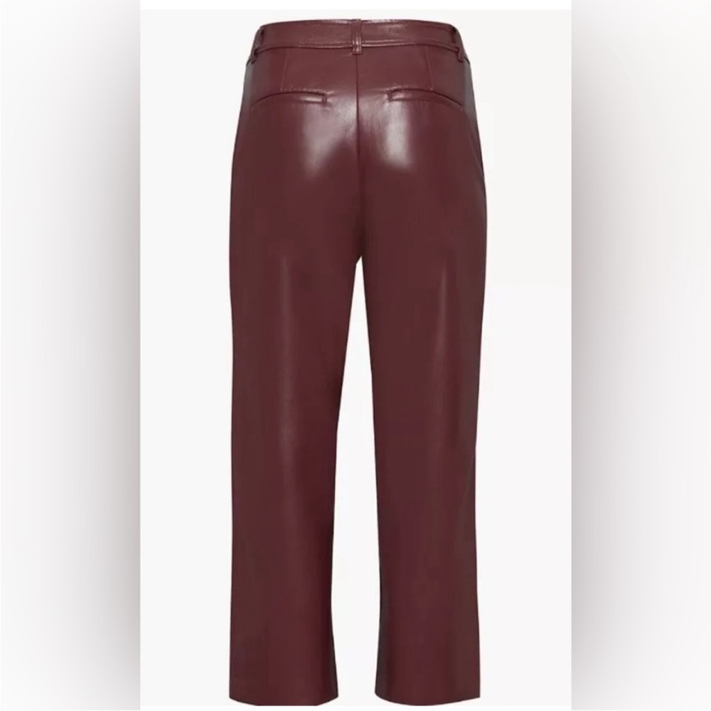 Aritzia Babaton Command Crop Vegan Leather Pants Sz 0 Wine Color - Picture 6 of 10